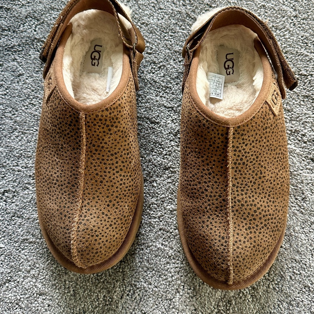 Women’s UGG Micro Cheetah Chestnut Clogs